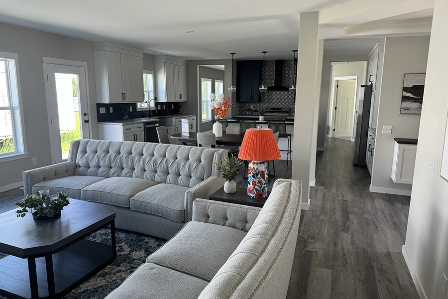 The Berkeley Cape Living Room and Kitchen